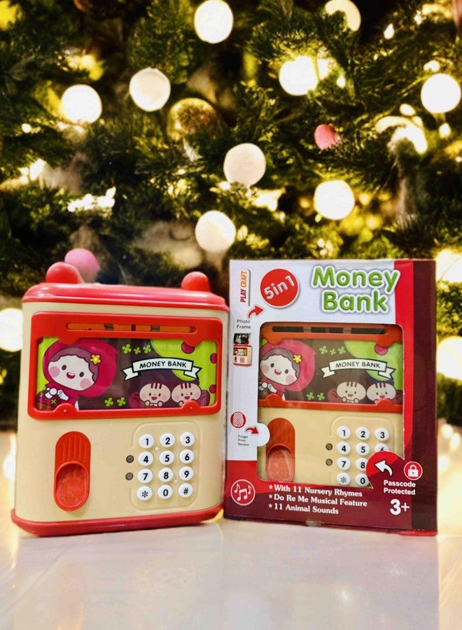 RAMPKD Piggy Bank for Kids & Adults - Electronic Money Safe with Password & Fingerprint Sensor | Cash Deposit | Lights, Sound &Music| Savings Toy for The Age of 3+ Years and Above. - Image 2